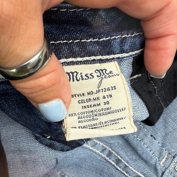 Miss Me Signature Skinny Bling Faux Flap Pocket Jeans Size 28x30 JP72435 - Picture 6 of 9